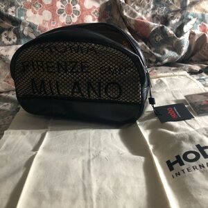 HOBO International Black and mesh Leather Travel toiletry Bag + drawstring tote